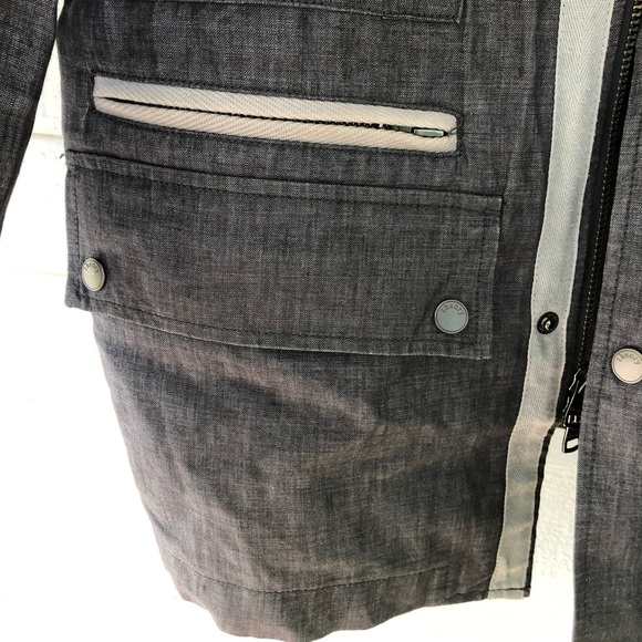Theory Field Jacket Zippers Linen Grey Small - Picture 4 of 11